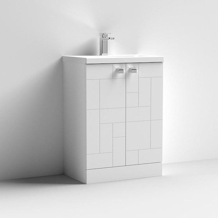 Nuie Blocks 500mm Vanity Unit - Floor Standing 2 Door Unit with Basin - Unbeatable Bathrooms