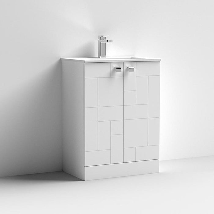 Nuie Blocks 500mm Vanity Unit - Floor Standing 2 Door Unit with Basin - Unbeatable Bathrooms
