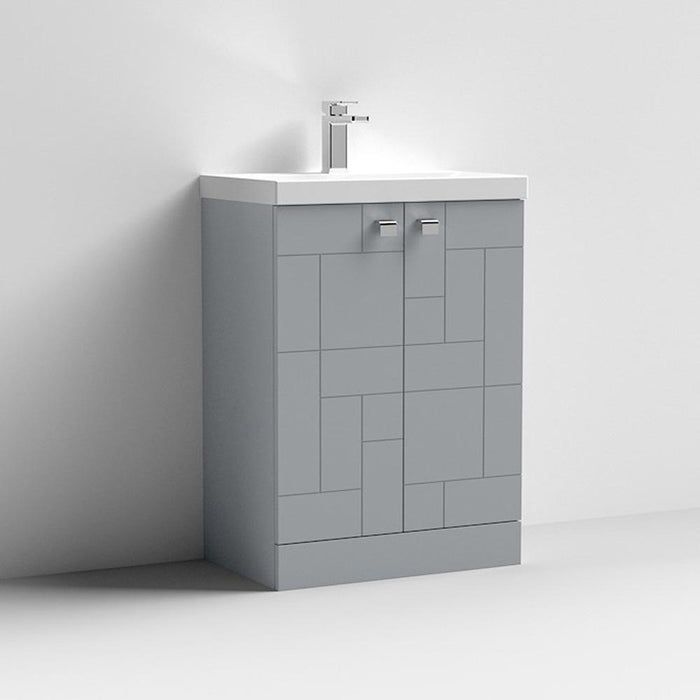 Nuie Blocks 500mm Vanity Unit - Floor Standing 2 Door Unit with Basin - Unbeatable Bathrooms