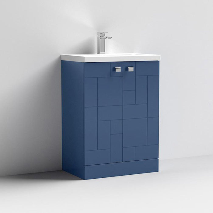 Nuie Blocks 500mm Vanity Unit - Floor Standing 2 Door Unit with Basin - Unbeatable Bathrooms