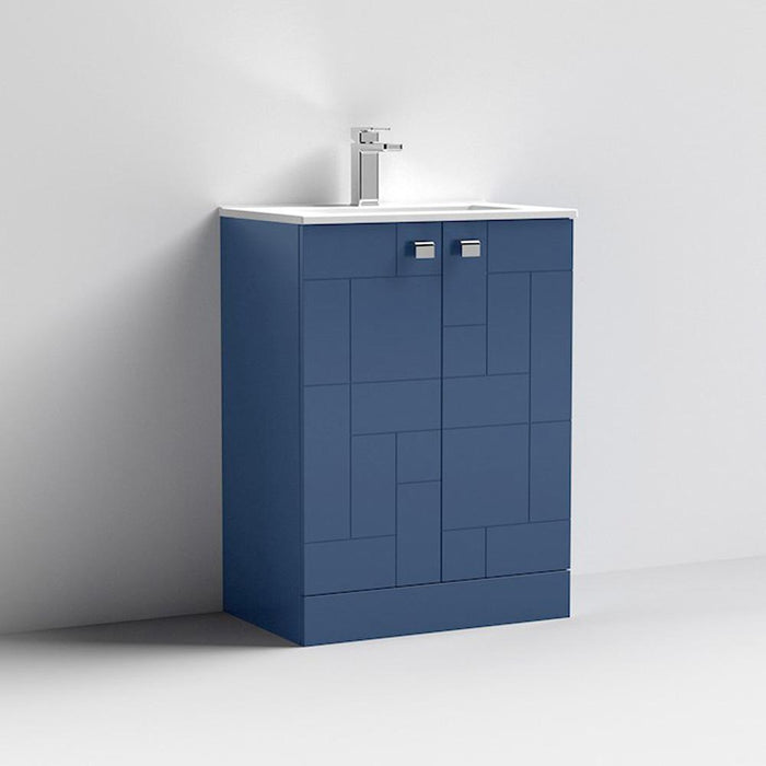 Nuie Blocks 500mm Vanity Unit - Floor Standing 2 Door Unit with Basin - Unbeatable Bathrooms