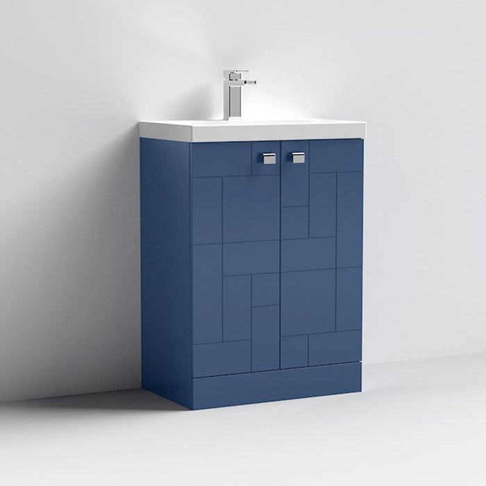 Nuie Blocks 500mm Vanity Unit - Floor Standing 2 Door Unit with Basin - Unbeatable Bathrooms