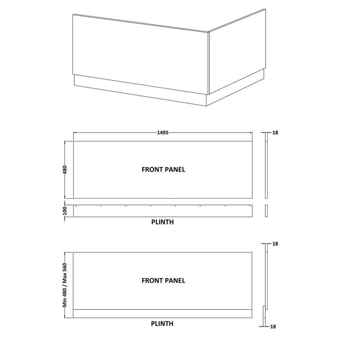Nuie Athena Bath Front Panel - Unbeatable Bathrooms