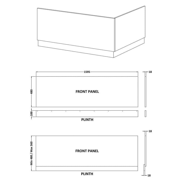 Nuie Athena Bath Front Panel - Unbeatable Bathrooms