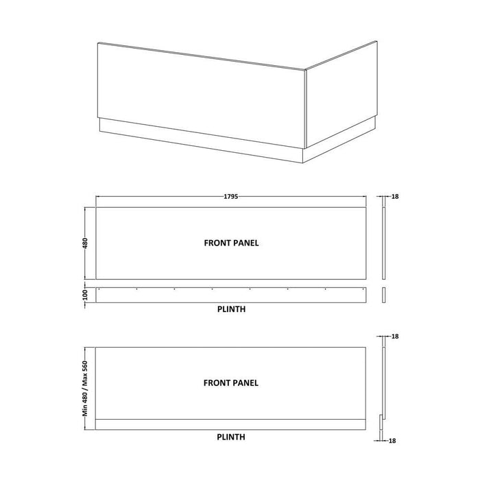 Nuie Athena Bath Front Panel - Unbeatable Bathrooms