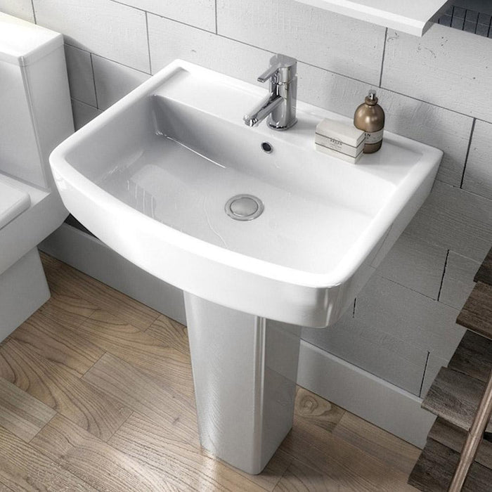 Nuie Bliss 52/60cm 1TH Pedestal Basin - Unbeatable Bathrooms