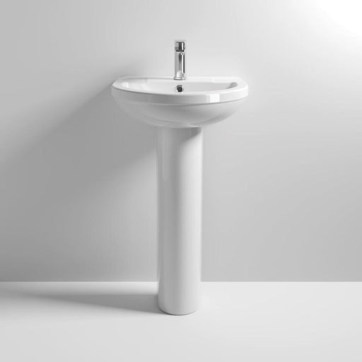 Nuie Harmony 50cm 1TH Pedestal Basin - Unbeatable Bathrooms