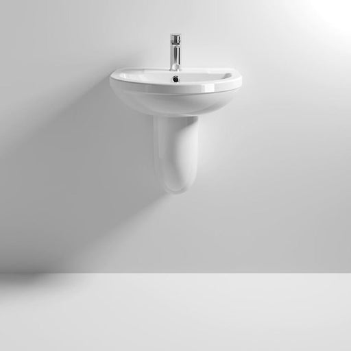 Nuie Harmony 50cm 1TH Semi-Pedestal Basin - Unbeatable Bathrooms