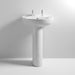 Nuie Melbourne 555mm Large Full Pedestal Basin - 1 & 2TH - Unbeatable Bathrooms