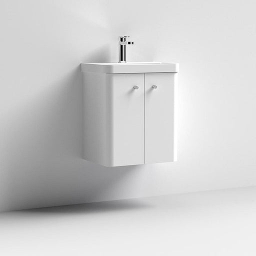 Nuie Core 500/600mm Vanity Unit - Wall Hung 2 Door Unit with Basin - Unbeatable Bathrooms