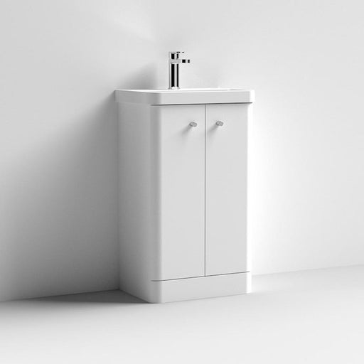 Nuie Core 500/600mm Vanity Unit - Floor Standing 2 Door Unit with Basin - Unbeatable Bathrooms