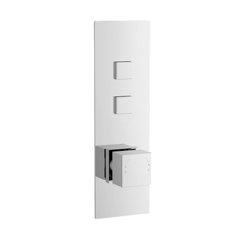 Nuie Square Push Button Valve 2 Outlet - Unbeatable Bathrooms
