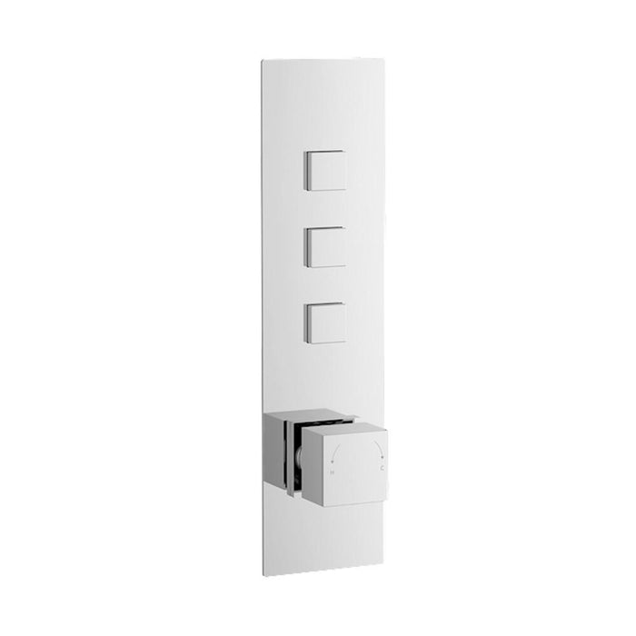 Nuie Square Push Button Valve 3 Outlet - Unbeatable Bathrooms