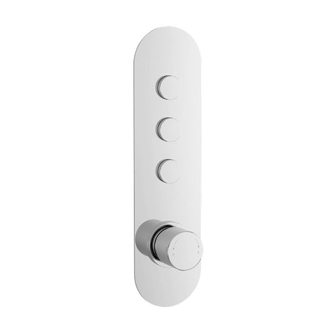 Nuie Round Push Button Valve 3 Outlet - Unbeatable Bathrooms