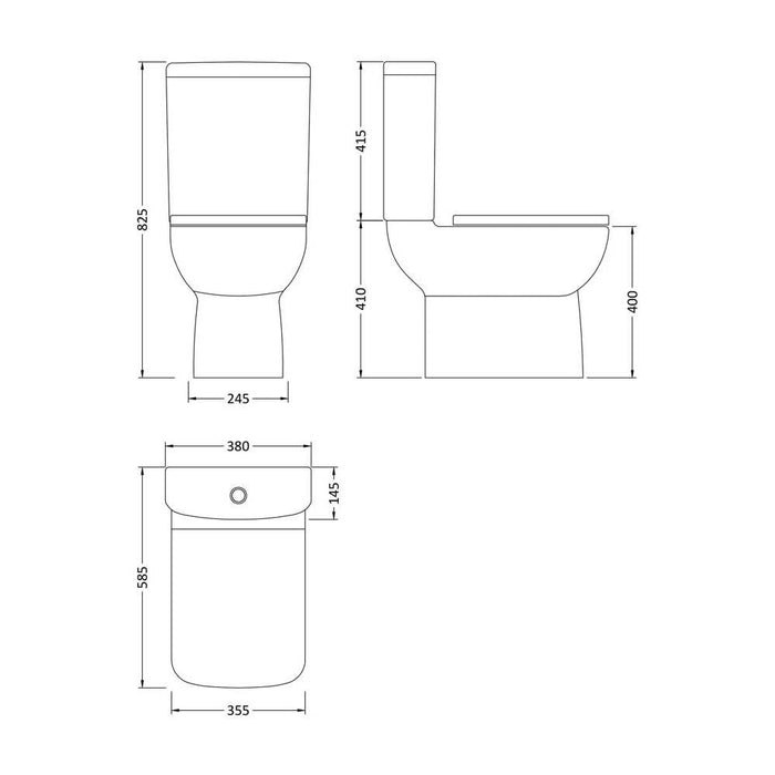 Nuie Ambrose Compact Close Coupled Toilet - Unbeatable Bathrooms