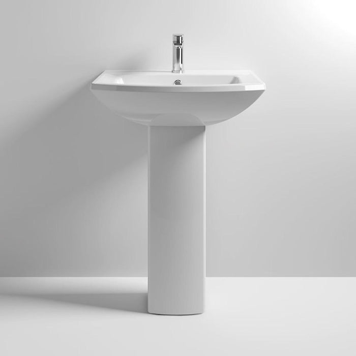 Nuie Asselby 50/60cm 1TH Pedestal Basin - Unbeatable Bathrooms