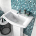 Nuie Asselby 50/60cm 1TH Pedestal Basin - Unbeatable Bathrooms