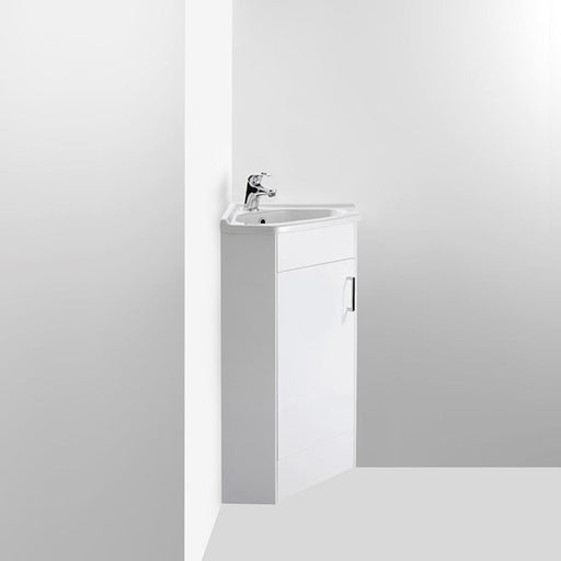 Nuie Mayford 550mm Corner Vanity Unit - Floor Standing 1 Door Unit with Basin - Unbeatable Bathrooms