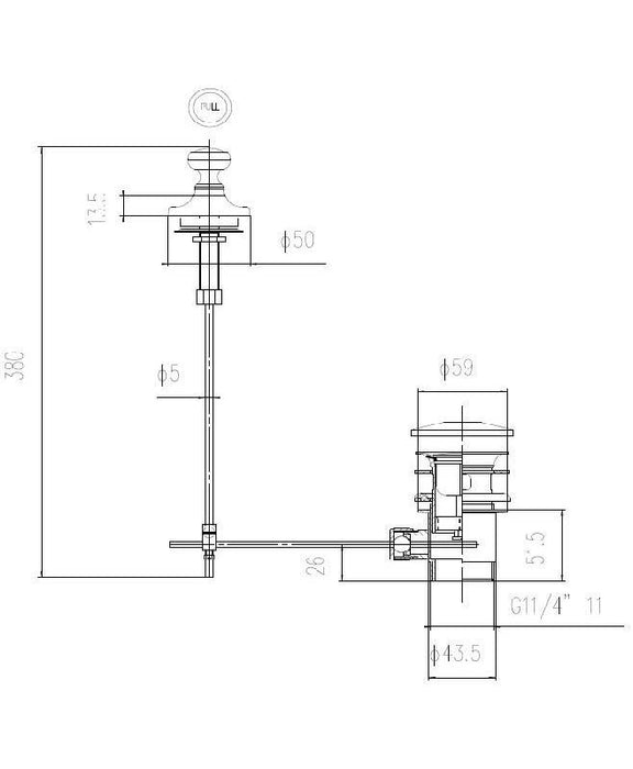 Nuie Traditional Basin Pull Up Waste - Unbeatable Bathrooms