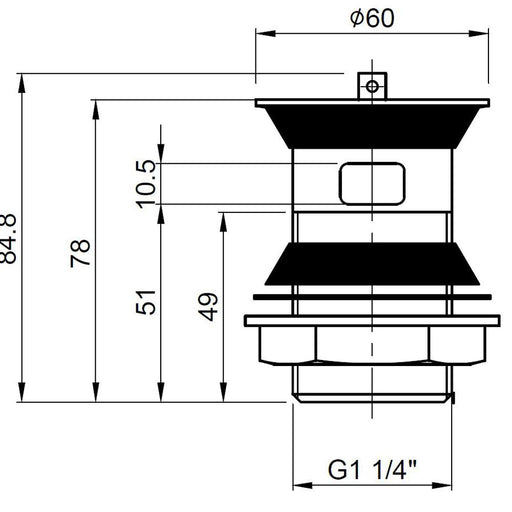 Nuie Basin Waste with Stainless Steel Plug & Ball Chain - Unbeatable Bathrooms