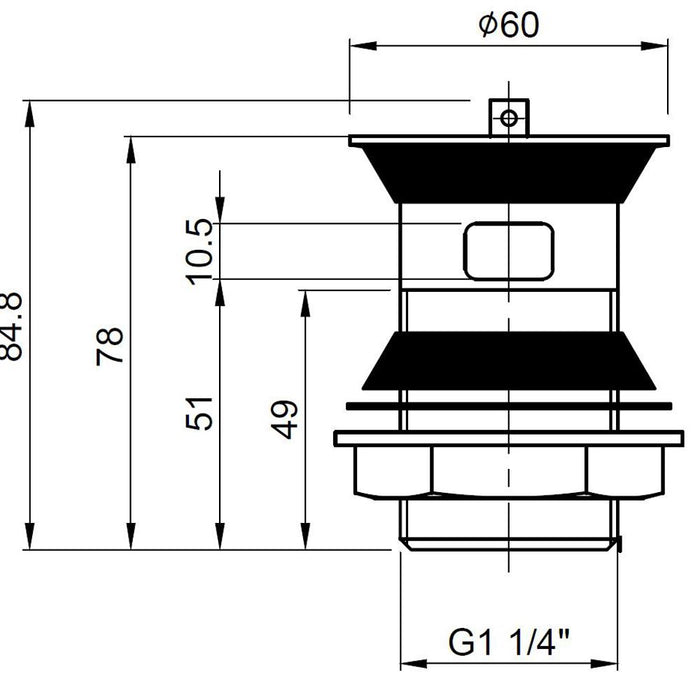 Nuie Basin Waste with Stainless Steel Plug & Ball Chain - Unbeatable Bathrooms