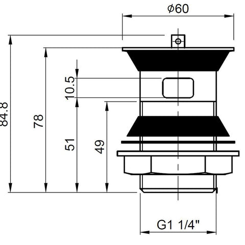Nuie Basin Waste with Stainless Steel Plug & Ball Chain - Unbeatable Bathrooms