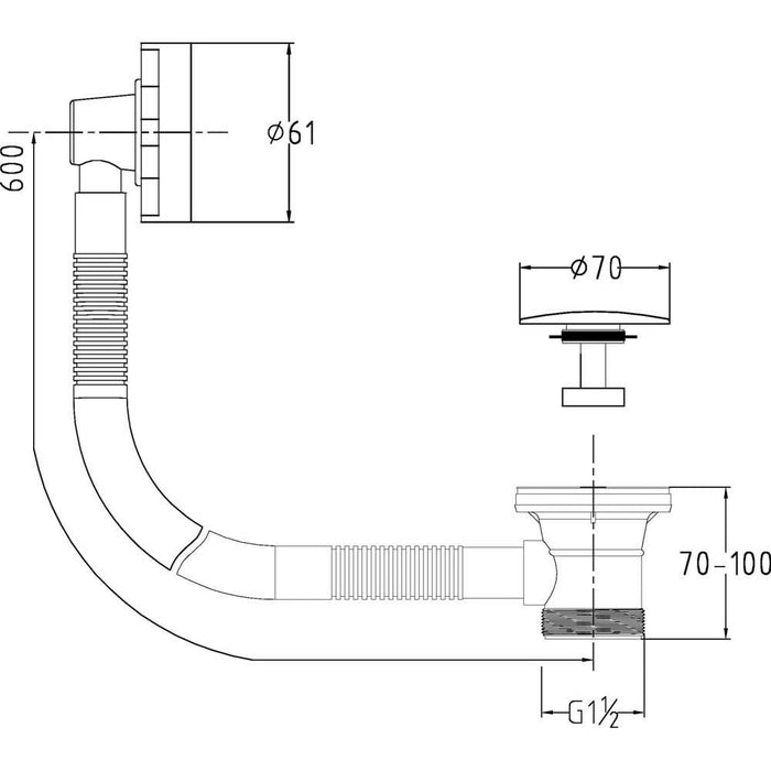 Nuie Easyclean Sprung Plug Bath Waste - Unbeatable Bathrooms