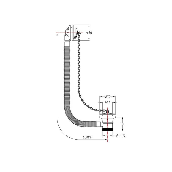 Nuie Classic Concealed Bath Waste & Overflow - Unbeatable Bathrooms