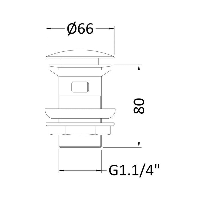Nuie Push Button Basin Waste Slotted - Unbeatable Bathrooms