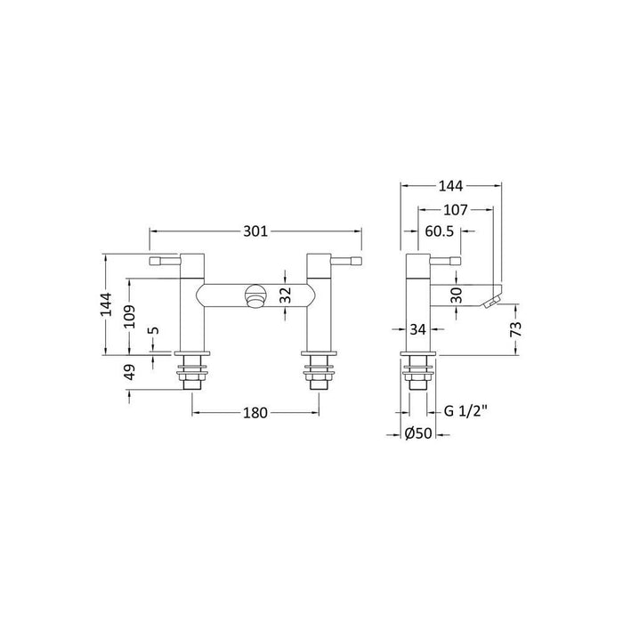 Nuie Series 2 Bath Filler - Unbeatable Bathrooms