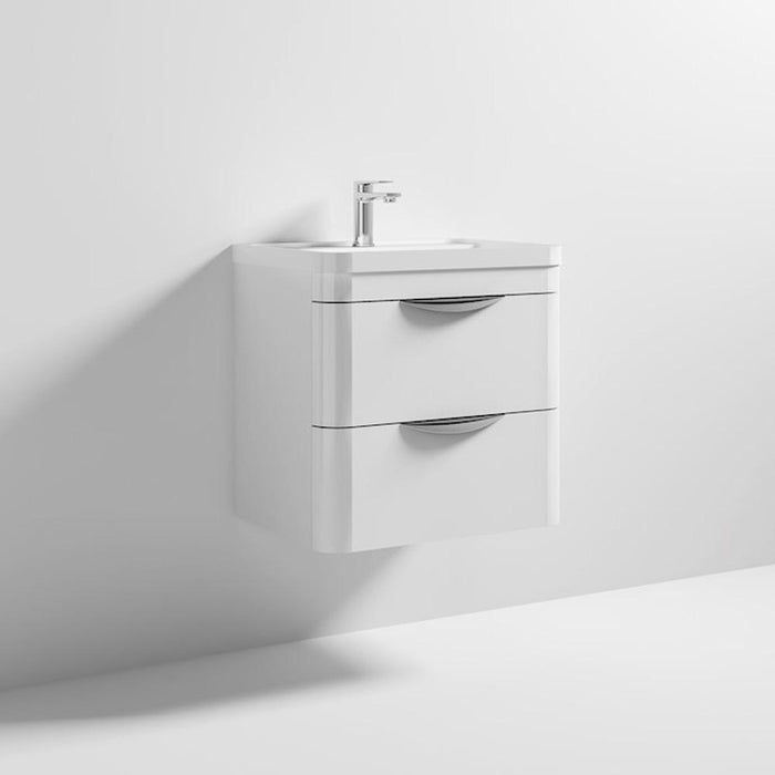 Nuie Parade 600/800mm Vanity Unit - Wall Hung 2 Drawer Unit with Basin - Unbeatable Bathrooms