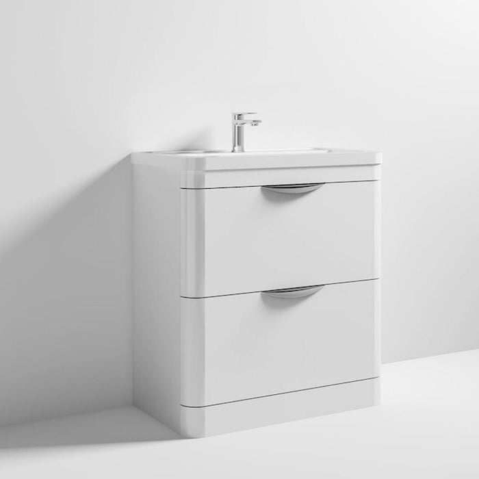 Nuie Parade 600/800mm Vanity Unit - Floor Standing 2 Drawer Unit with Basin - Unbeatable Bathrooms