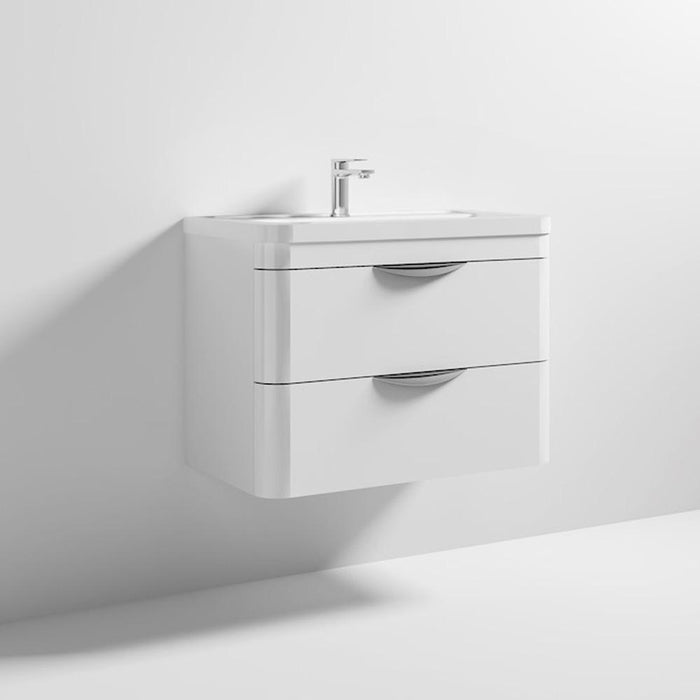 Nuie Parade 600/800mm Vanity Unit - Wall Hung 2 Drawer Unit with Basin - Unbeatable Bathrooms