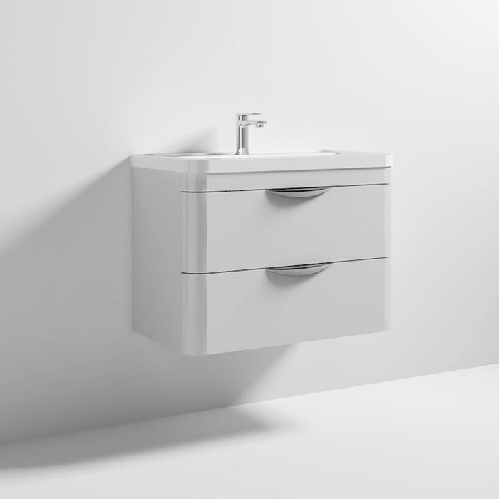 Nuie Parade 600/800mm Vanity Unit - Wall Hung 2 Drawer Unit with Basin - Unbeatable Bathrooms
