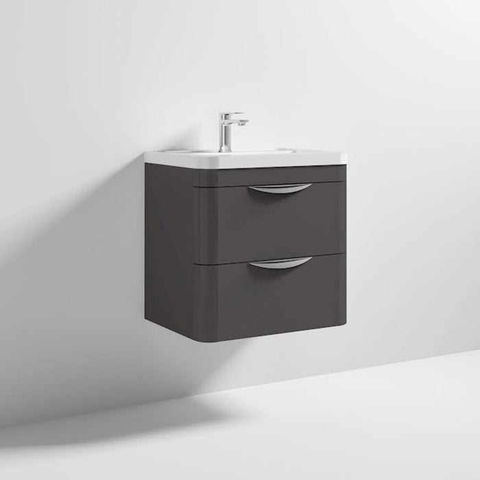 Nuie Parade 600/800mm Vanity Unit - Wall Hung 2 Drawer Unit with Basin - Unbeatable Bathrooms