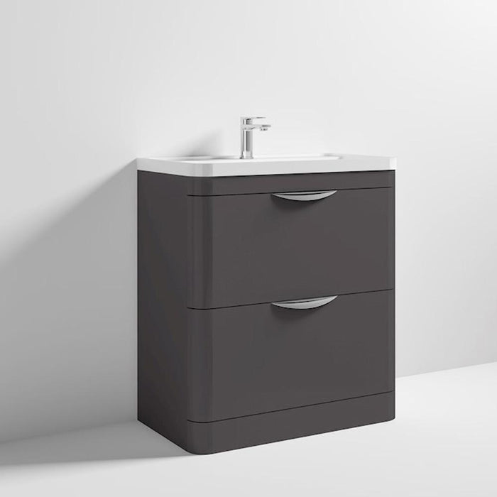 Nuie Parade 600/800mm Vanity Unit - Floor Standing 2 Drawer Unit with Basin - Unbeatable Bathrooms