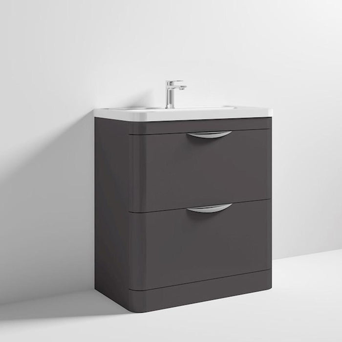 Nuie Parade 600/800mm Vanity Unit - Floor Standing 2 Drawer Unit with Basin - Unbeatable Bathrooms