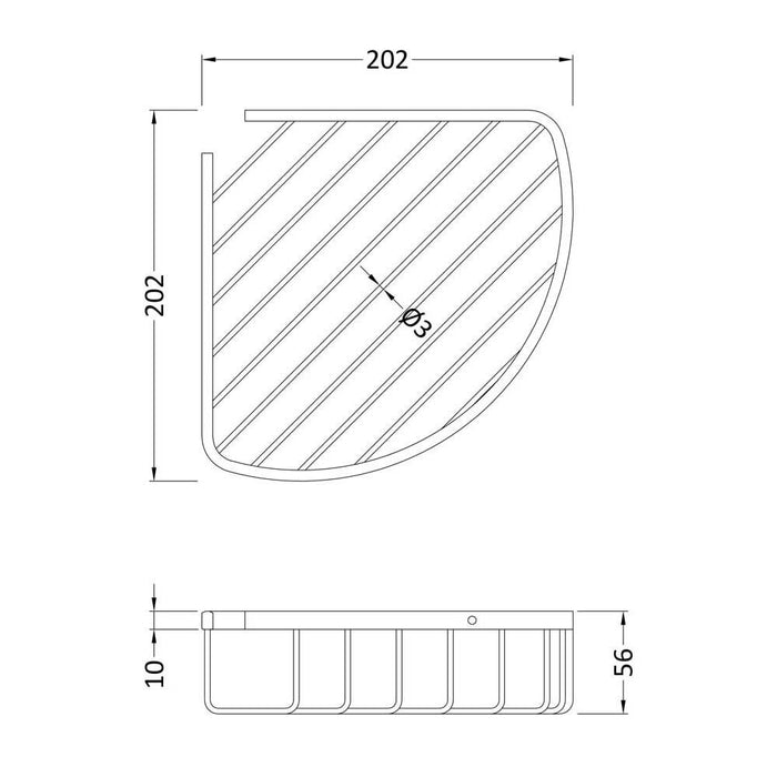 Nuie Wirework Deep Corner Basket - Unbeatable Bathrooms
