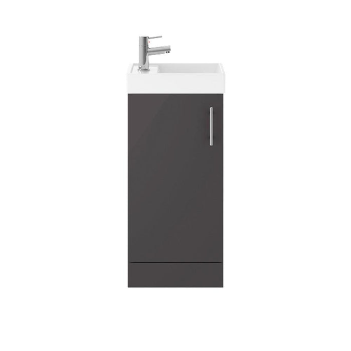 Nuie Vault 400mm Cloakroom Vanity Unit - Floor Standing 1 Door Unit with Basin - Unbeatable Bathrooms