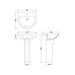 Nuie Freya 55cm 1TH Full Pedestal Basin - Unbeatable Bathrooms