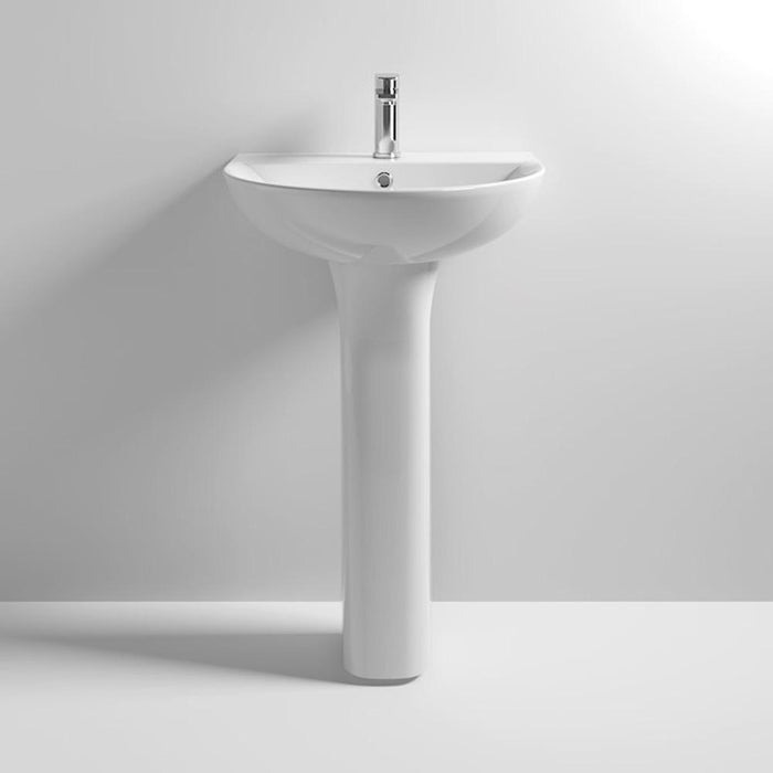 Nuie Freya 55cm 1TH Full Pedestal Basin - Unbeatable Bathrooms