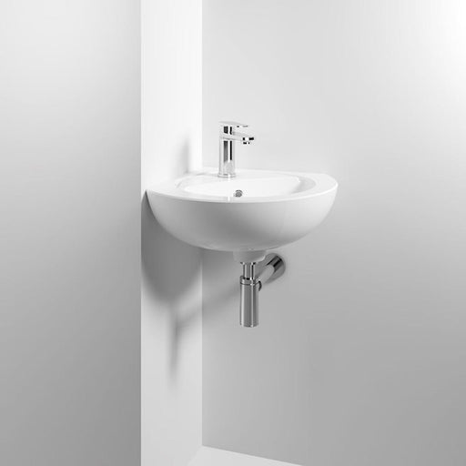 Nuie Melbourne 450mm 1TH Corner Wall Hung Basin - Unbeatable Bathrooms