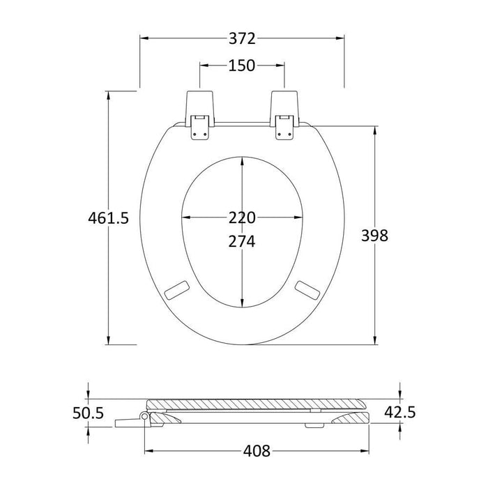 Nuie Traditional Round Toilet Seat - Unbeatable Bathrooms
