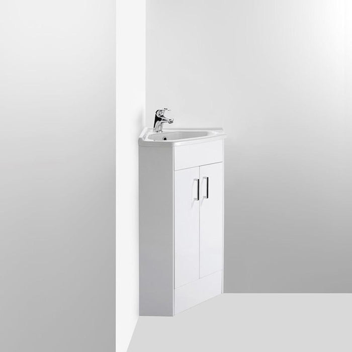 Nuie Mayford 400mm Corner Vanity Unit - Floor Standing 2 Door Unit with Basin - Unbeatable Bathrooms