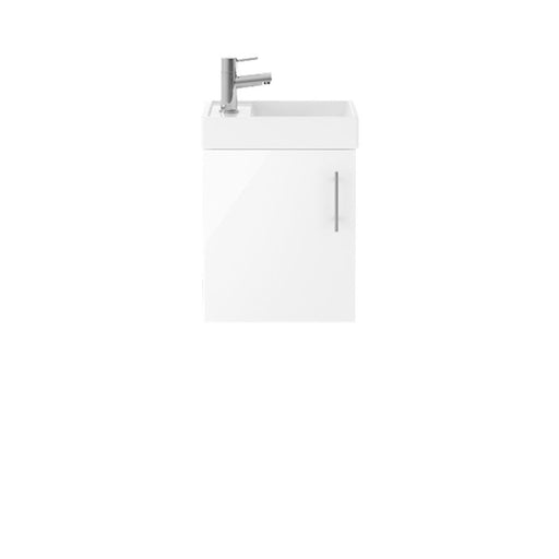 Nuie Vault 400mm Cloakroom Vanity Unit - Wall Hung 1 Door Unit with Basin - Unbeatable Bathrooms