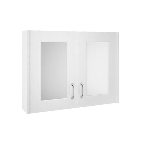 Nuie York 800mm 2-Door Mirror Cabinet - Unbeatable Bathrooms