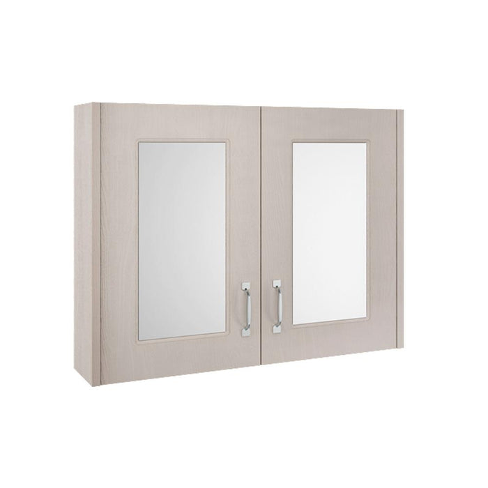 Nuie York 800mm 2-Door Mirror Cabinet - Unbeatable Bathrooms