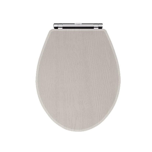 Nuie York Wood Effect Soft Close Toilet Seat - Stone Grey - Unbeatable Bathrooms