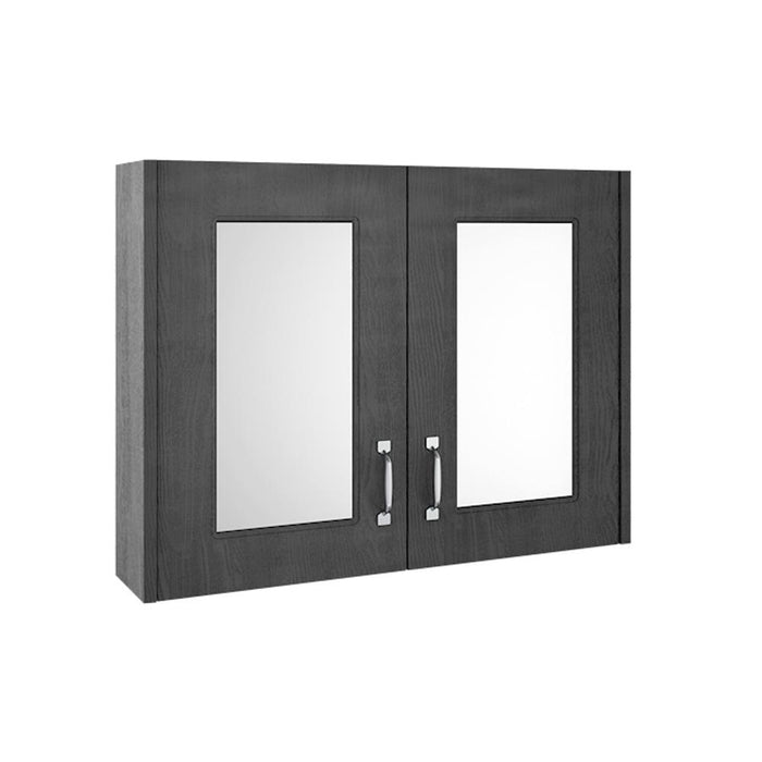 Nuie York 800mm 2-Door Mirror Cabinet - Unbeatable Bathrooms