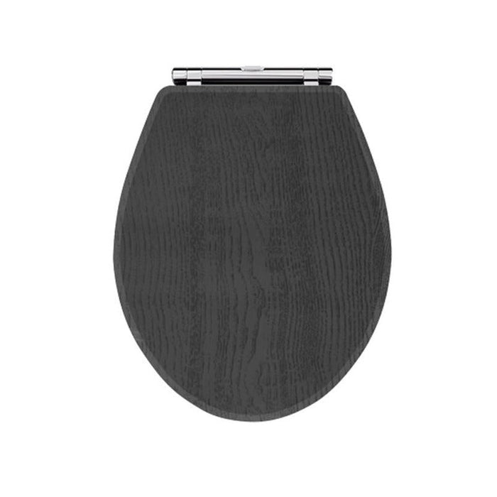 Nuie York Wood Effect Soft Close Toilet Seat - Royal Grey - Unbeatable Bathrooms